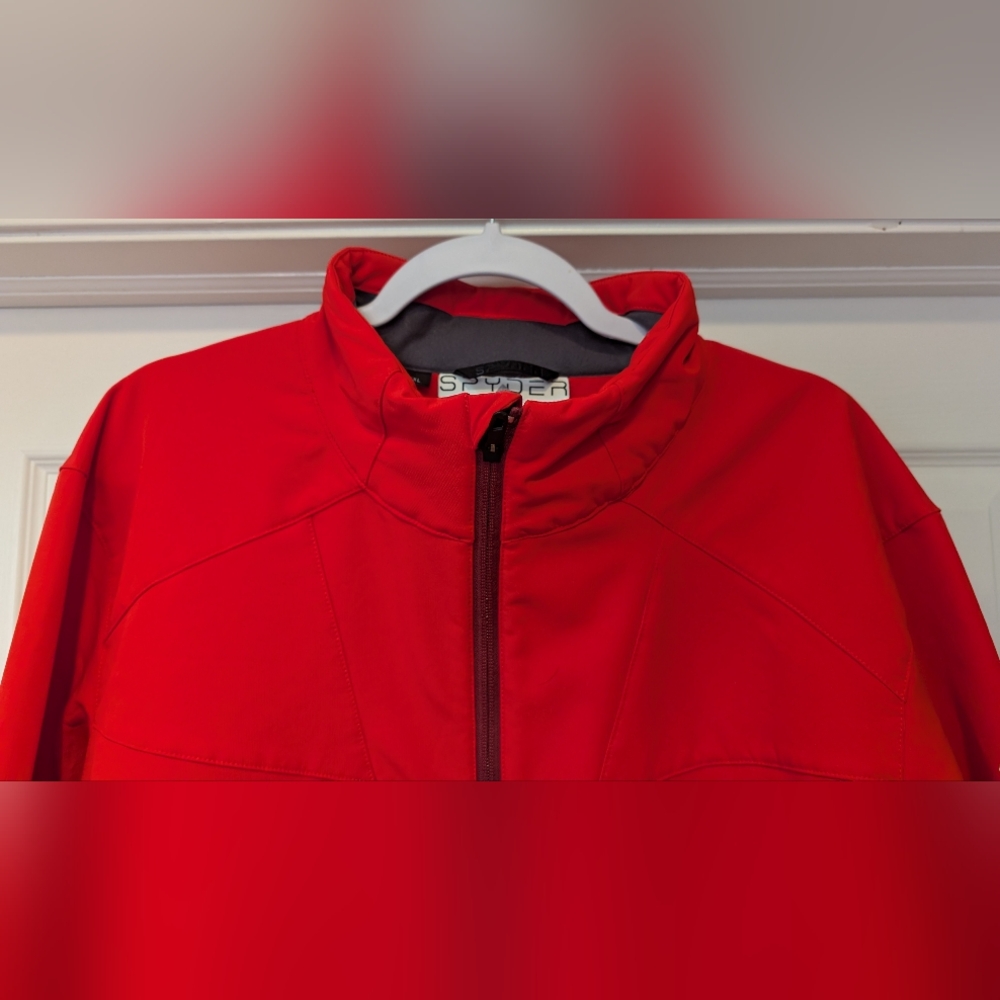Spyder Men's Two Tone Red 1/4 Quarter Zip Weather Resistant Pullover Jacket XXL - Picture 5 of 14
